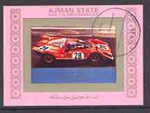 Ajman 1972 Cars individual imperf sheetlet #14 cto used as Mi 2762B, stamps on , stamps on  stamps on cars