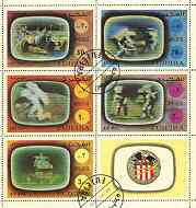 Fujeira 1972 Apollo 16 perf set of 5 cto used, Mi 890-94, stamps on , stamps on  stamps on space