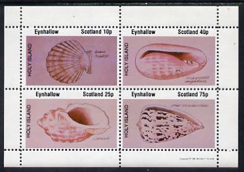 Eynhallow 1981 Shells (Queen Scallop) perf set of 4 values (10p to 75p) unmounted mint, stamps on , stamps on  stamps on marine-life     shells