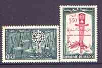 Morocco 1962 Malaria Eradication perf set of 2 unmounted mint, SG 122-23, stamps on insects, stamps on medical, stamps on malaria, stamps on diseases