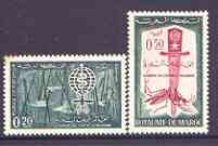 Morocco 1962 Malaria Eradication perf set of 2 unmounted mint, SG 122-23, stamps on , stamps on  stamps on insects, stamps on medical, stamps on malaria, stamps on diseases