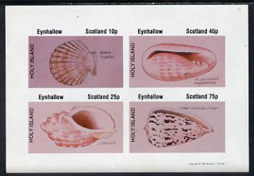 Eynhallow 1981 Shells (Queen Scallop) imperf set of 4 values (10p to 75p) unmounted mint , stamps on marine-life     shells