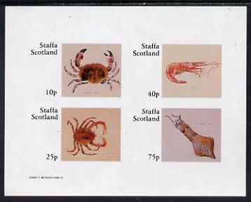 Staffa 1982 Shellfish (Crab) imperf set of 4 values (10p to 75p) unmounted mint , stamps on crabs  food  marine-life