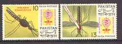 Pakistan 1962 Malaria Eradication perf set of 2 unmounted mint, SG 156-57, stamps on , stamps on  stamps on insects, stamps on  stamps on medical, stamps on  stamps on malaria, stamps on  stamps on diseases