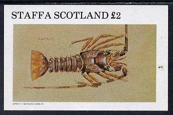 Staffa 1982 Shellfish (Crayfish) imperf deluxe sheet (£2 value) unmounted mint, stamps on food   marine-life