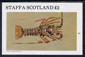 Staffa 1982 Shellfish (Crayfish) imperf deluxe sheet (Â£2 value) unmounted mint, stamps on , stamps on  stamps on food   marine-life