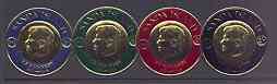 Sanda Island 1968 Robert F Kennedy coin shaped set of 4 (Rosen S138-41) unmounted mint, stamps on kennedy, stamps on personalities
