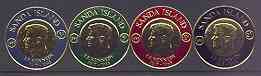 Sanda Island 1968 John F Kennedy coin shaped set of 4 (Rosen S134-37) unmounted mint