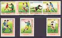 Vietnam 1989 Football World Cup (1st Issue) perf set of 7 values unmounted mint, SG 1313-19*, stamps on football, stamps on sport