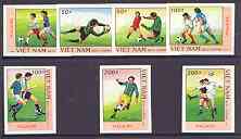 Vietnam 1989 Football World Cup (1st Issue) imperf set of 7 values unmounted mint, as SG 1313-19*, stamps on , stamps on  stamps on football, stamps on  stamps on sport