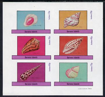 Bernera 1982 Shells (Money Cowrie) imperf set of 6 values (15p to 75p) unmounted mint, stamps on banking  marine-life  shells   coins