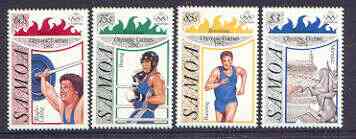 Samoa 1992 Barcelona Olympic games perf set of 4 unmounted mint, SG 882-85*, stamps on olympics, stamps on weightlifting, stamps on boxing, stamps on running, stamps on stadia