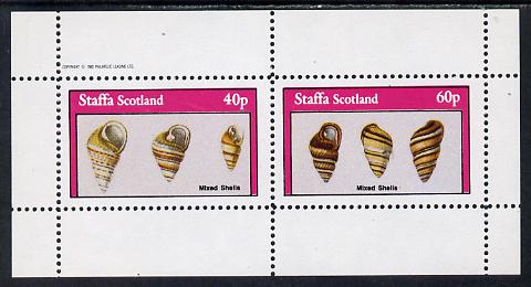 Staffa 1982 Mixed Shells perf set of 2 values (40p & 60p) unmounted mint, stamps on , stamps on  stamps on marine-life     shells