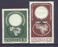 Venezuela 1962 Malaria Eradication perf set of 2 unmounted mint, SG 1763-64, stamps on insects, stamps on medical, stamps on malaria, stamps on diseases