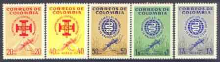 Colombia 1962 Malaria Eradication perf set of 5 unmounted mint, SG 1102-06, stamps on , stamps on  stamps on insects, stamps on medical, stamps on malaria, stamps on diseases