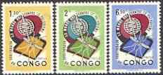 Congo - Kinshasa 1962 Malaria Eradication perf set of 3 unmounted mint, SG 449-51, stamps on , stamps on  stamps on insects, stamps on medical, stamps on malaria, stamps on diseases, stamps on 