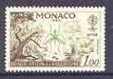 Monaco 1962 Malaria Eradication 1f perf unmounted mint, SG 723, stamps on insects, stamps on medical, stamps on malaria, stamps on diseases, stamps on 