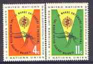 United Nations (NY) 1962 Malaria Eradication perf set of 2 unmounted mint, SG 110-11, stamps on insects, stamps on medical, stamps on malaria, stamps on diseases, stamps on 