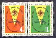 United Nations (NY) 1962 Malaria Eradication perf set of 2 unmounted mint, SG 110-11, stamps on , stamps on  stamps on insects, stamps on medical, stamps on malaria, stamps on diseases, stamps on 