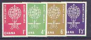 Ghana 1962 Malaria Eradication perf set of 4 unmounted mint, SG 296-99, stamps on insects, stamps on medical, stamps on malaria, stamps on diseases, stamps on 