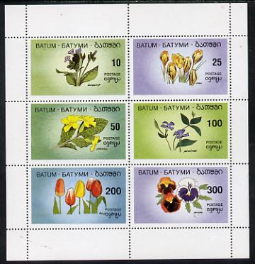 Batum 1994 Flowers perf set of 6 unmounted mint, stamps on , stamps on  stamps on flowers     tulips, stamps on  stamps on violas