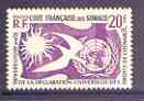 French Somali Coast 1958 Tenth Anniversary of Human Rights 20f perf unmounted mint, SG 451, stamps on , stamps on  stamps on human rights