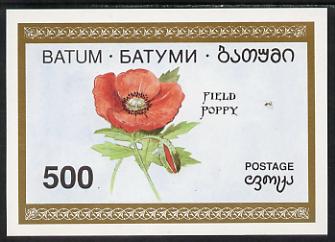 Batum 1994 Flowers (Poppy) imperf s/sheet unmounted mint, stamps on flowers