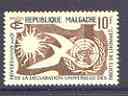 Malagasy Republic 1958 Tenth Anniversary of Human Rights 10f perf unmounted mint, SG 1, stamps on human rights