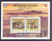 Easdale 1998 19th World Scout Jamboree overprinted in gold on Flora & Fauna definitive 26p (Fungi) & \A35 (Animals) perf sheetlet of 2 unmounted mint, stamps on animals, stamps on fungi, stamps on scouts