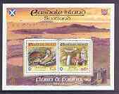 Easdale 1998 19th World Scout Jamboree overprinted in gold on Flora & Fauna definitive 26p (Fungi) &  (Animals) perf sheetlet of 2 unmounted mint, stamps on animals, stamps on fungi, stamps on scouts