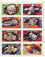 Staffa 1998 John Glenn Returned to Space opt in gold on 1974 Churchill Birth Centenary (Space) perf set of 8 values (1p to 25p) unmounted mint, stamps on , stamps on  stamps on churchill, stamps on personalities, stamps on space, stamps on  stamps on masonics, stamps on  stamps on masonry