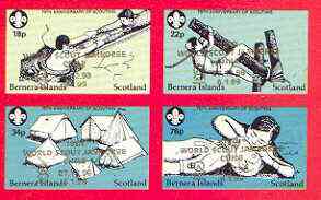 Bernera 1998 19th World Scout Jamboree opt'd in gold on 1982 75th Anniversary of Scouting imperf set of 4 unmounted mint, stamps on , stamps on  stamps on scouts