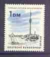 Germany - West Berlin 1965-66 Telecommunications Tower 1Dm from 'New Berlin' def set unmounted mint, SG  B275, stamps on , stamps on  stamps on buildings, stamps on communications, stamps on yachts