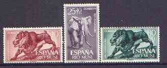 Rio Muni 1961 Child Welfare Fund (Apes & Elephant) set of 3 unmounted mint, SG 18-20*, stamps on animals, stamps on apes, stamps on elephants, stamps on bananas