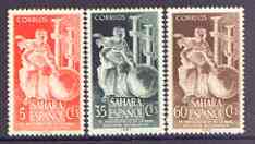 Spanish Sahara 1953 Royal Geographical Society set of 3 unmounted mint, SG 98-100*, stamps on , stamps on  stamps on geography