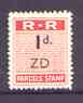 Northern Rhodesia 1951-68 Railway Parcel stamp 1d (small numeral) overprinted ZD (Zimba) corner block of 8 with sheet number, unmounted mint, a rarely offered item, stamps on railways, stamps on cinderella, stamps on  kg6 , stamps on 