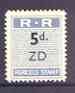 Northern Rhodesia 1951-68 Railway Parcel stamp 5d (small numeral) overprinted ZD (Zimba) corner block of 8 with sheet number, unmounted mint, a rarely offered item, stamps on , stamps on  stamps on railways, stamps on  stamps on cinderella, stamps on  stamps on  kg6 , stamps on  stamps on 
