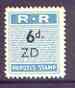 Northern Rhodesia 1951-68 Railway Parcel stamp 6d (small numeral) overprinted ZD (Zimba) corner block of 8 with sheet number, unmounted mint, a rarely offered item, stamps on railways, stamps on cinderella, stamps on  kg6 , stamps on 