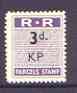 Northern Rhodesia 1951-68 Railway Parcel stamp 3d (small numeral) overprinted KP (Kapiri M'Posho) corner block of 8 with sheet number, unmounted mint, a rarely offered item, stamps on , stamps on  stamps on railways, stamps on  stamps on cinderella, stamps on  stamps on  kg6 , stamps on  stamps on 