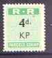 Northern Rhodesia 1951-68 Railway Parcel stamp 4d (small numeral) overprinted KP (Kapiri M'Posho) corner block of 8 with sheet number, unmounted mint, a rarely offered item, stamps on , stamps on  stamps on railways, stamps on  stamps on cinderella, stamps on  stamps on  kg6 , stamps on  stamps on 