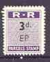 Northern Rhodesia 1951-68 Railway Parcel stamp 3d (small numeral) overprinted EP (Pemba) corner block of 8 with sheet number, unmounted mint, a rarely offered item, stamps on , stamps on  stamps on railways, stamps on  stamps on cinderella, stamps on  stamps on  kg6 , stamps on  stamps on 