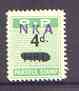Northern Rhodesia 1951-68 Railway Parcel stamp 4d (small numeral) handstamped NKA (Nkana Kitwe) on HRD (Hunters Road) corner block of 8 with sheet number, unmounted mint,..., stamps on railways, stamps on cinderella, stamps on  kg6 , stamps on 