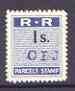 Northern Rhodesia 1951-68 Railway Parcel stamp 1s (small numeral) handstamped CBJ (Chambishi) unmounted mint*, stamps on , stamps on  stamps on railways, stamps on  stamps on cinderella, stamps on  stamps on  kg6 , stamps on  stamps on 