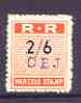 Northern Rhodesia 1951-68 Railway Parcel stamp 2s6d (small numeral) handstamped CBJ (Chambishi) unmounted mint*, stamps on railways, stamps on cinderella, stamps on  kg6 , stamps on 