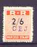 Northern Rhodesia 1951-68 Railway Parcel stamp 2s6d (small numeral) handstamped CBJ (Chambishi) unmounted mint*, stamps on , stamps on  stamps on railways, stamps on  stamps on cinderella, stamps on  stamps on  kg6 , stamps on  stamps on 