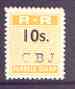 Northern Rhodesia 1951-68 Railway Parcel stamp 10s (small numeral) handstamped CBJ (Chambishi) unmounted mint*, stamps on railways, stamps on cinderella, stamps on  kg6 , stamps on 