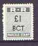 Northern Rhodesia 1951-68 Railway Parcel stamp \A31 (small numeral) overprinted BCT (Bankcroft) corner block of 8 with sheet number, unmounted mint, a rarely offered item, stamps on railways, stamps on cinderella, stamps on  kg6 , stamps on 