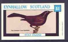 Eynhallow 1982 Crow Blackbird imperf souvenir sheet (£1value) unmounted mint, stamps on birds, stamps on crows, stamps on blackbirds