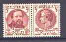 Australia 1951 Centenary of Discovery of Gold se-tenant pair unmounted mint, SG 245a, stamps on gold, stamps on mining, stamps on  kg6 , stamps on 
