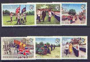 Bermuda 1982 Bermuda Regiment set of 6 unmounted mint, SG 447-52, stamps on militaria, stamps on flags, stamps on music